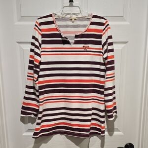 UG APPAREL Striped Long Sleeve Virginia Tech Tunic